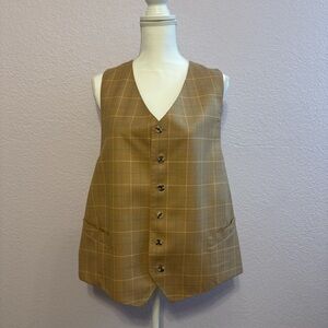 Plaid Button-Up Vest